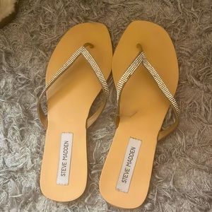 Steve Madden studded flip flops